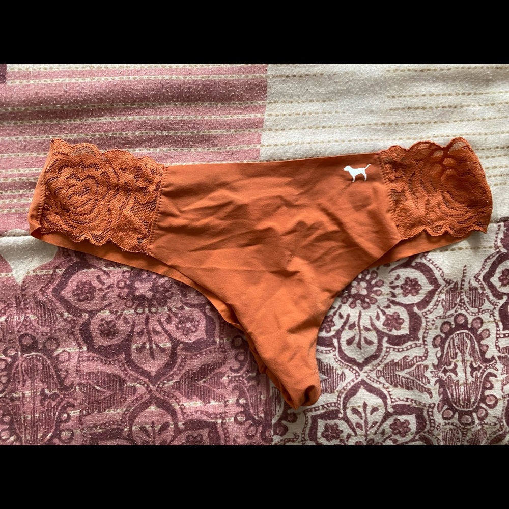 Medium orange Lacey PINK by VS no show thong